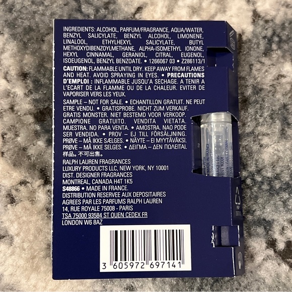 POLO Ralph Lauren Blue Parfum Travel Spray mini vial NEW - Picture 2 of 2